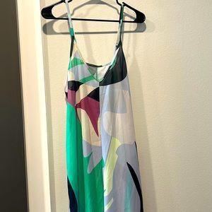 Sheer Tropical Jumpsuit Beach Cover-Up